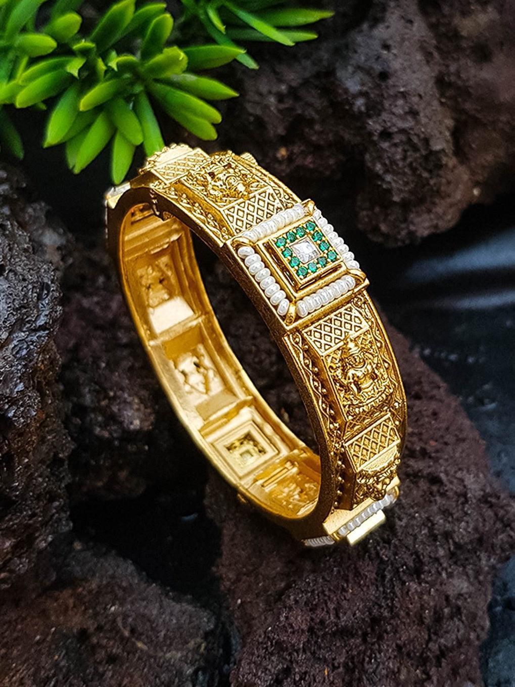 Gold Plated adjustable Kada Bangle