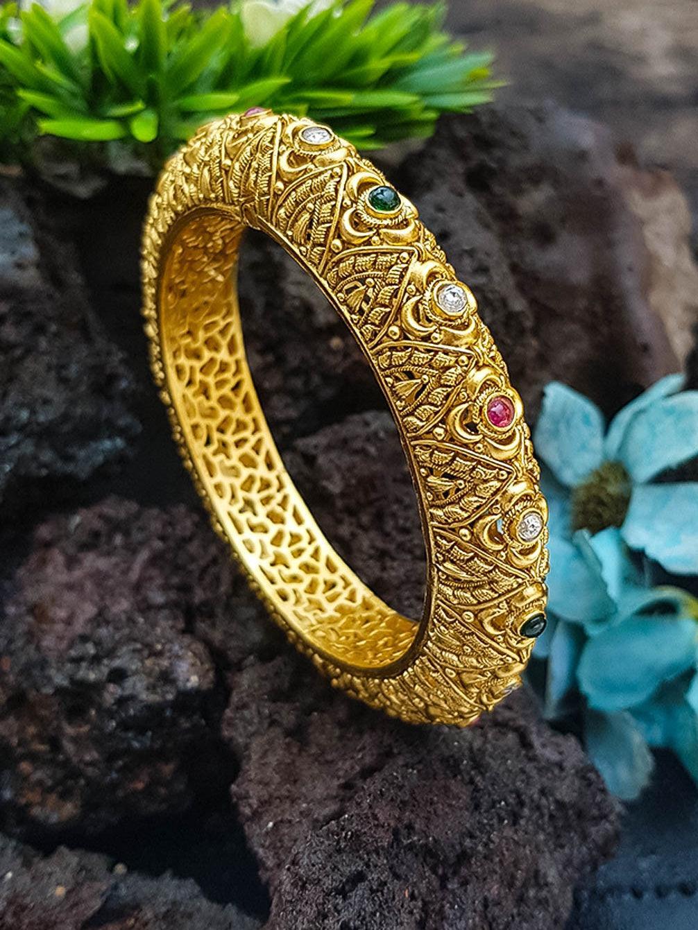 Gold Plated adjustable Kada Bangle