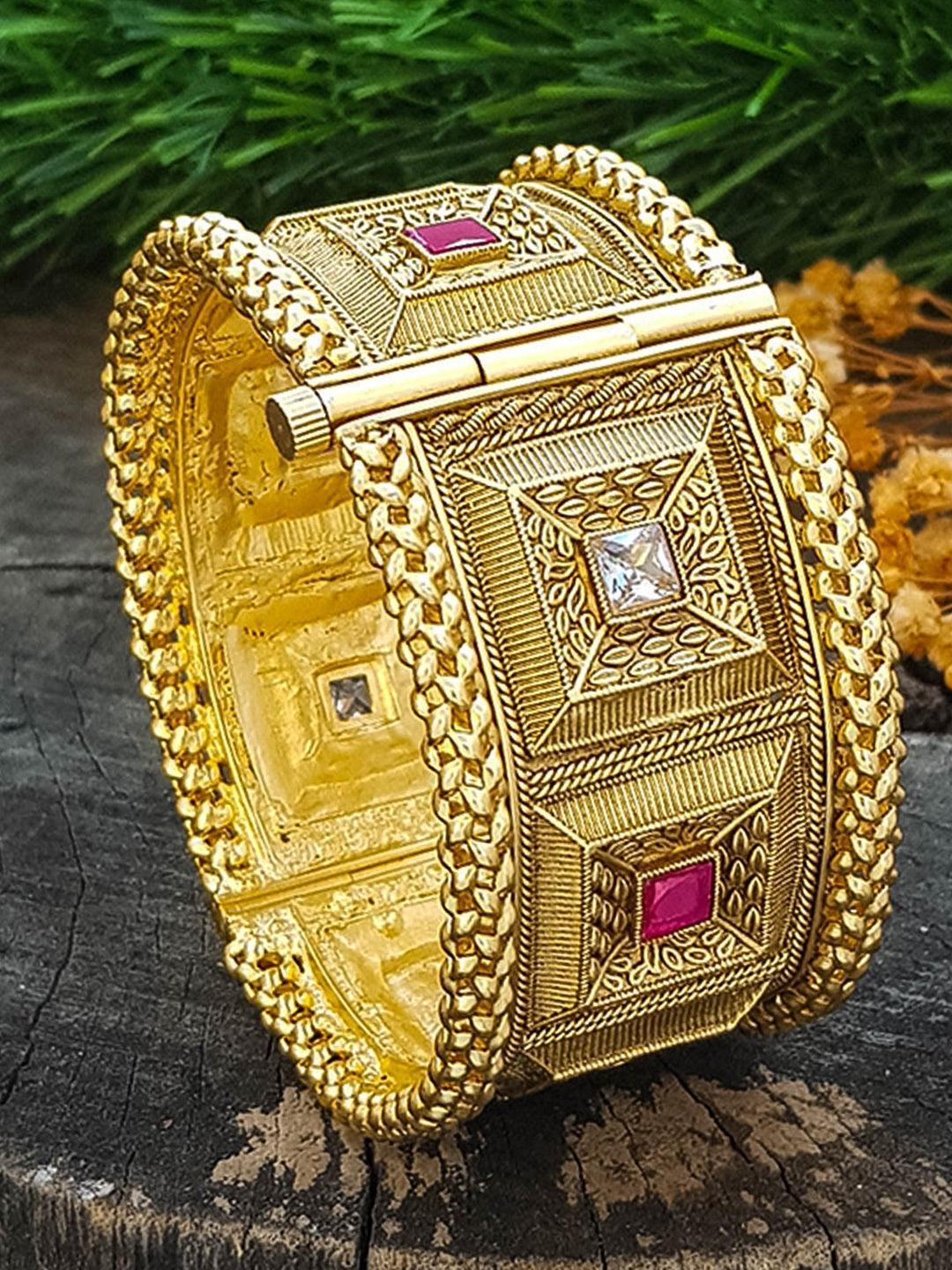 Gold Plated adjustable Kada Bangle