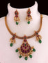 Gold Plated choker Necklace Set multicolor 8986N-Necklace Set-Griiham-Multi-Griiham