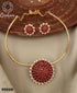 Gold Plated colored stone Pipe Necklace set 9558N - Griiham