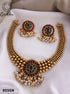 Gold Plated colored stone ball Necklace set 9554N - Griiham