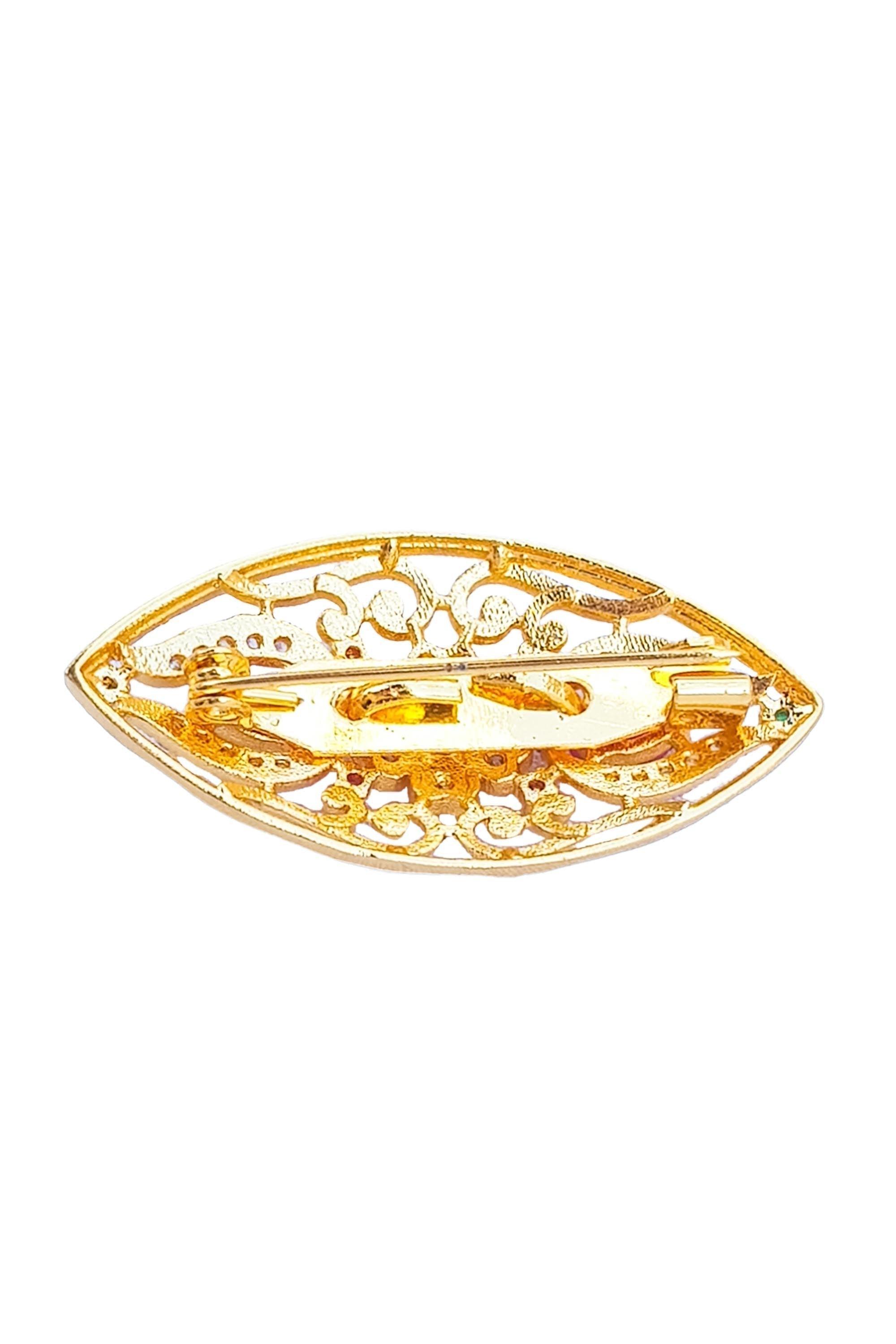 Gold Plated designer sari pin - Griiham