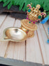 Gold Plated fully engraved Laxmi Kumkum box cum diya KAM06-850-2502N