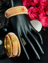 Gold Plated great finish Two Broad 4 thin Set of 6 bangles with pearls studded 8805A - Griiham