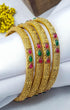 Gold Plated set of 4 AD bangles