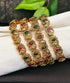 Gold Plated set of 4 AD bangles