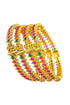 Gold Plated set of 4 AD bangles - Griiham