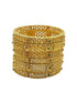 Gold Plated set of 6 AD bangles - Griiham