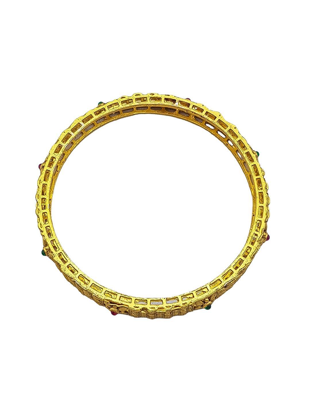 Gold Plated set of 6 AD bangles - Griiham