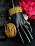 Gold Plated set of 6 Multicolor AD bangles - Griiham