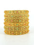 Gold Plated set of 6 Multicolor AD bangles - Griiham