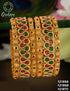 Gold Plated set of 6 Temple collection bangles