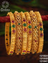 Gold Plated set of 6 Temple collection bangles