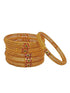 Gold Plated set of 6 Temple collection bangles - Griiham