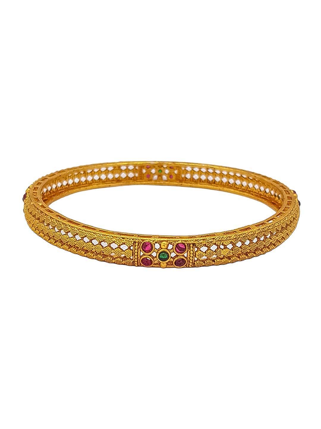 Gold Plated set of 6 Temple collection bangles - Griiham