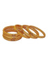 Gold Plated set of 6 Temple collection bangles - Griiham