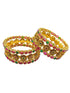 Gold Plated set of 6 Temple collection bangles - Griiham