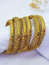 Gold Plated set of 6 Temple collection bangles - Griiham