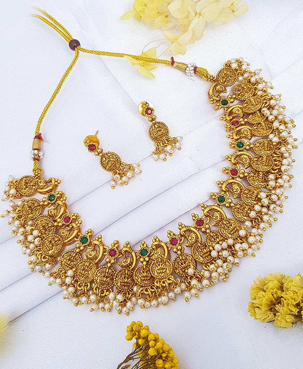 Gold Plated short Necklace Set