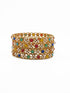 Gold Plated studded set of 4 Multicolor bangles - Griiham