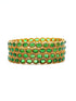 Gold Plated studded set of 4 green stone bangles - Griiham