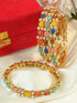 Gold Plated with Multii colour Stones Set of 4 bangles 11540A - Griiham