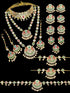 Gold finish fancy gumstones necklace bridal Combo se