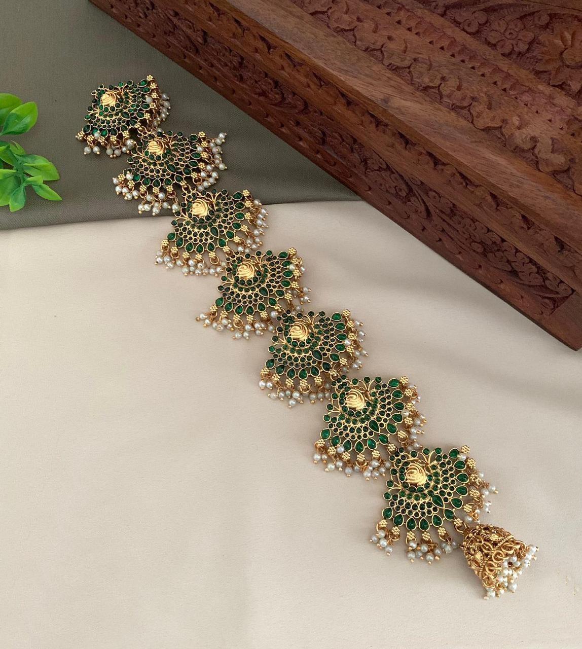 Gold plated AD stone studded Hair Jada Hair Clip - Griiham