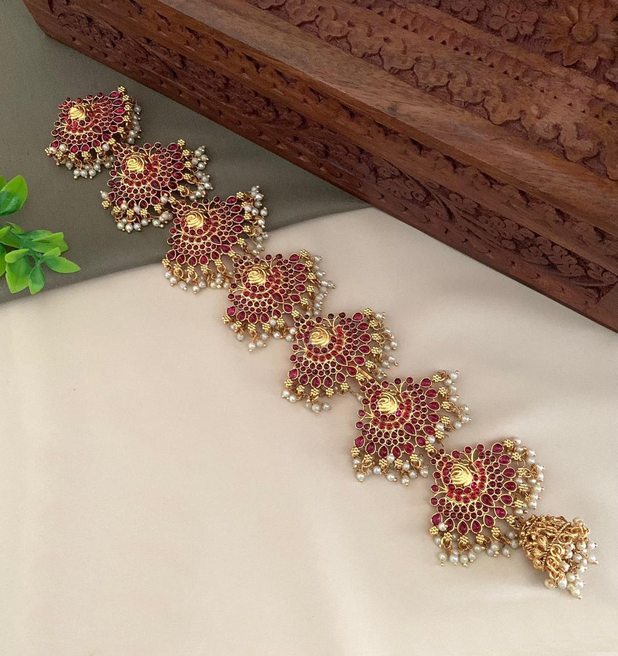 Gold plated AD stone studded Hair Jada Hair Clip