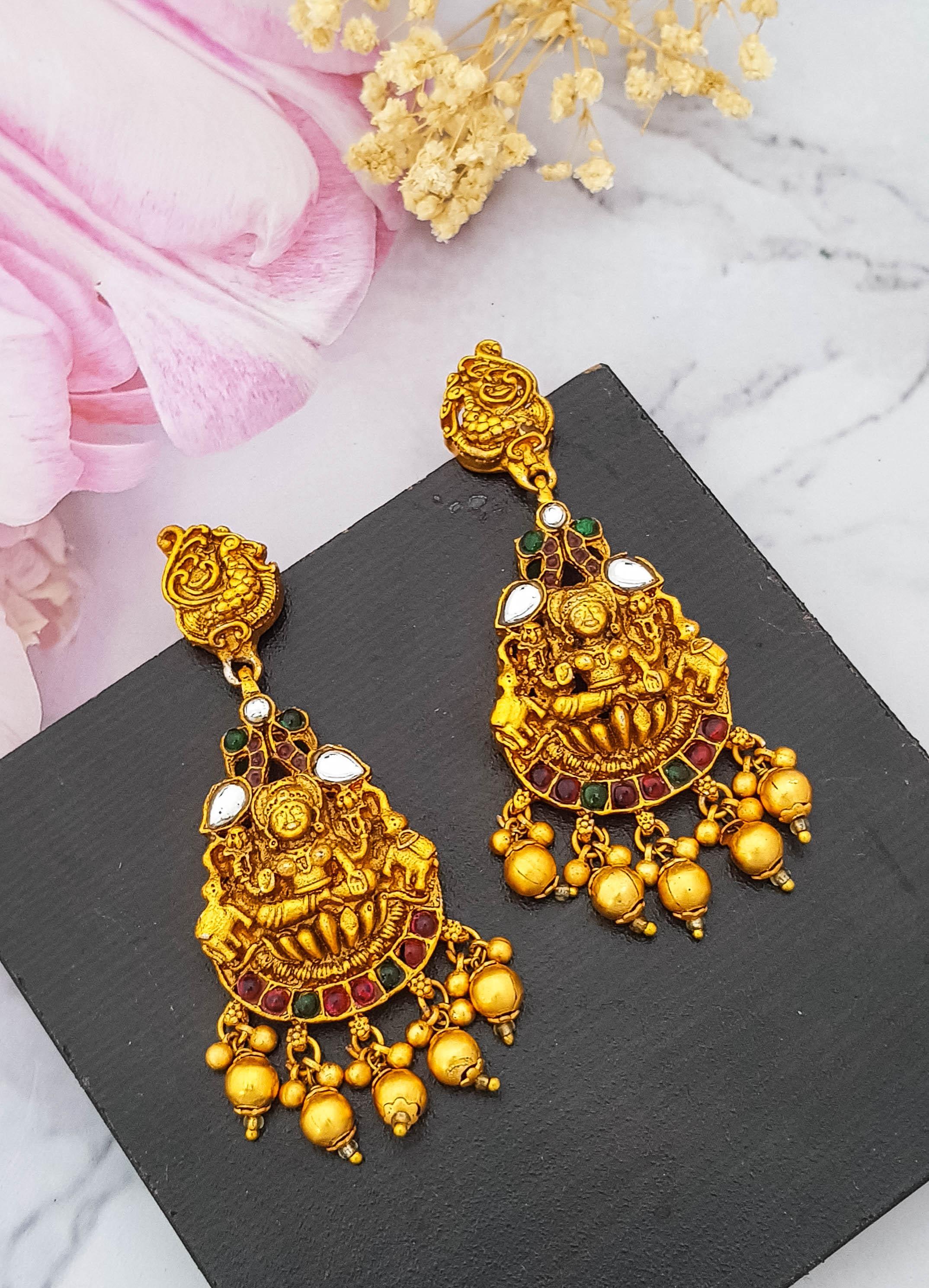 Gold plated Classic AD Jhumka Earrings