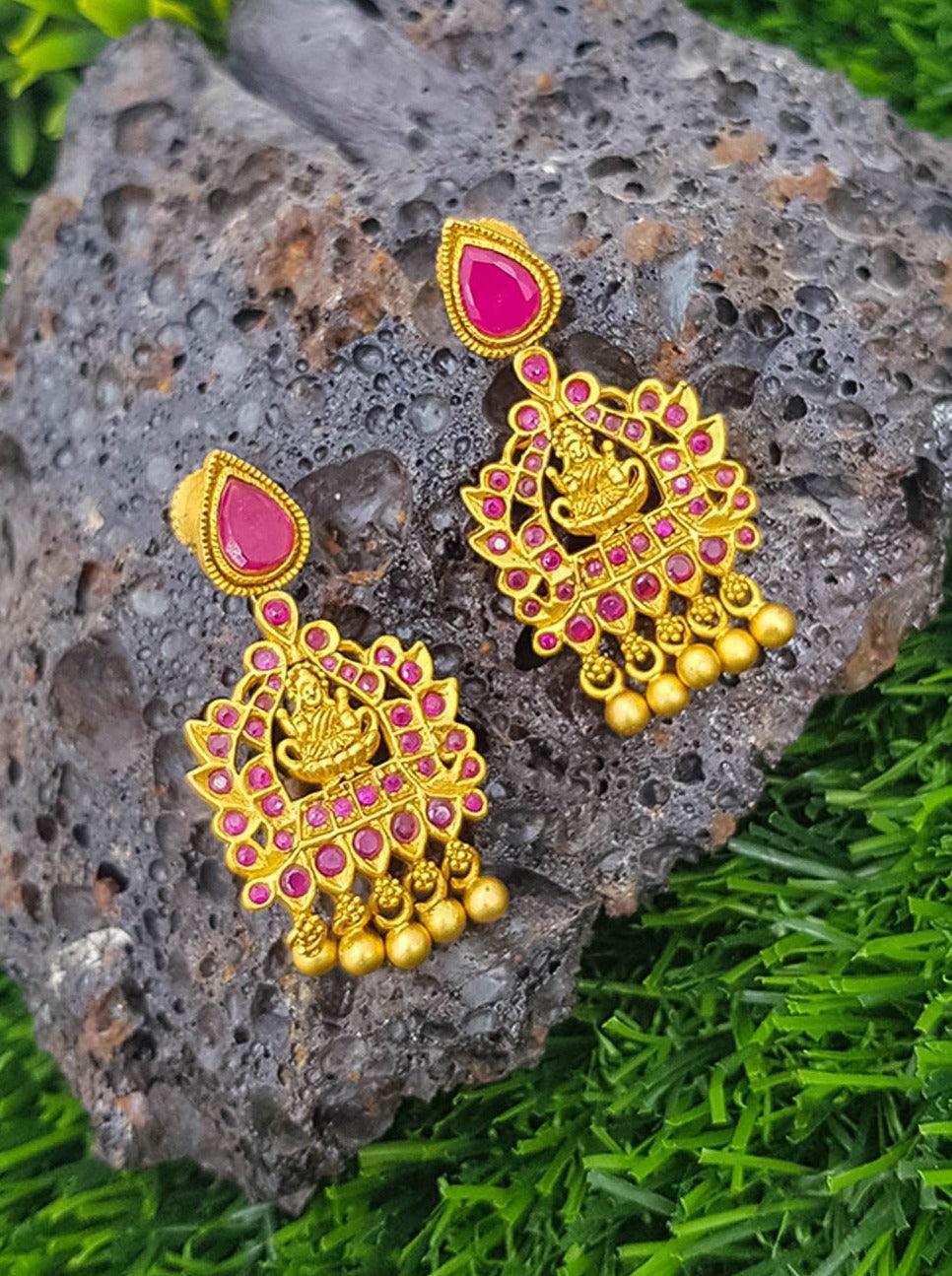 Gold plated Classic AD Jhumka Earrings