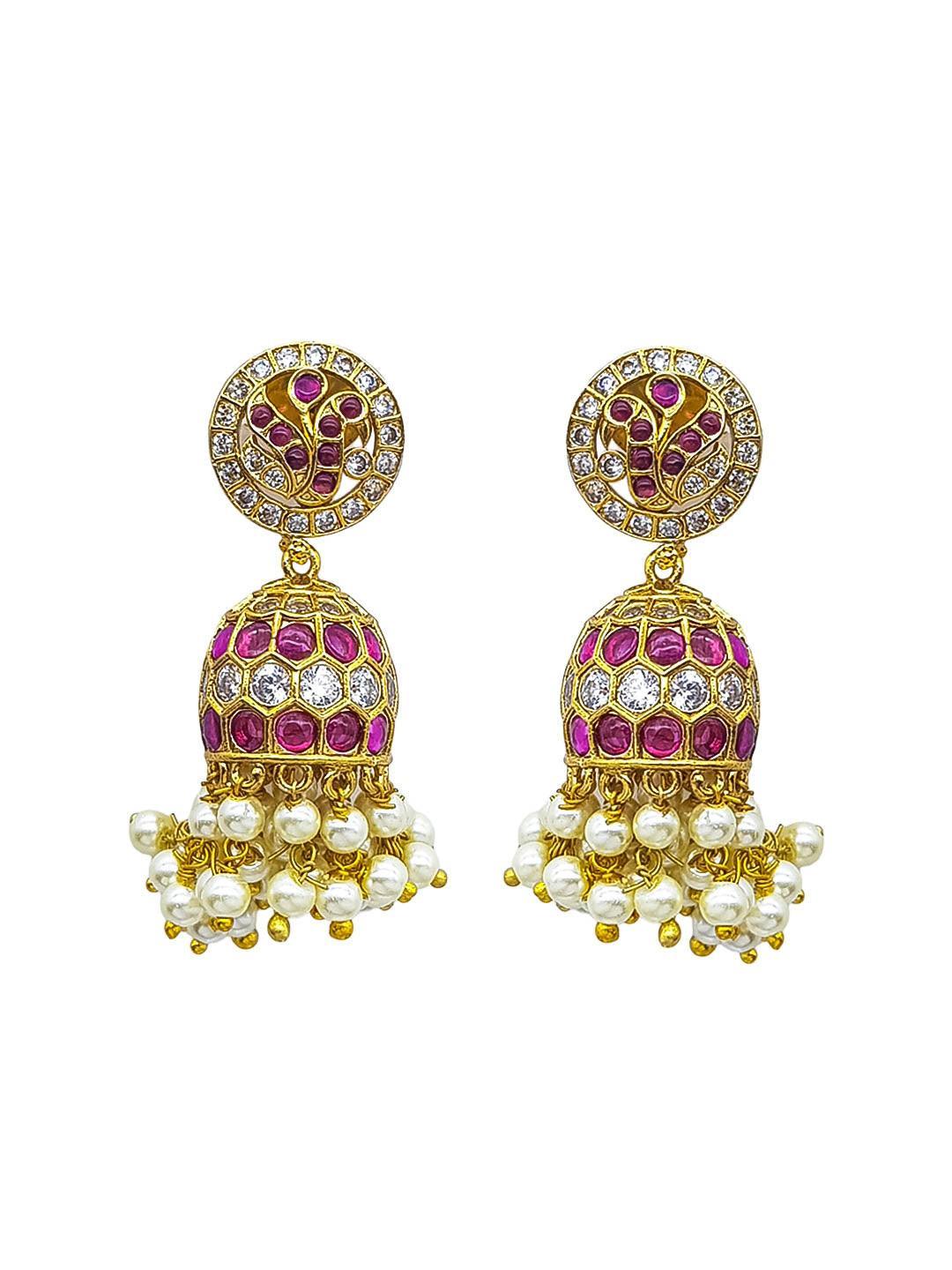 Gold plated Classic design Jhumka Earrings - Griiham