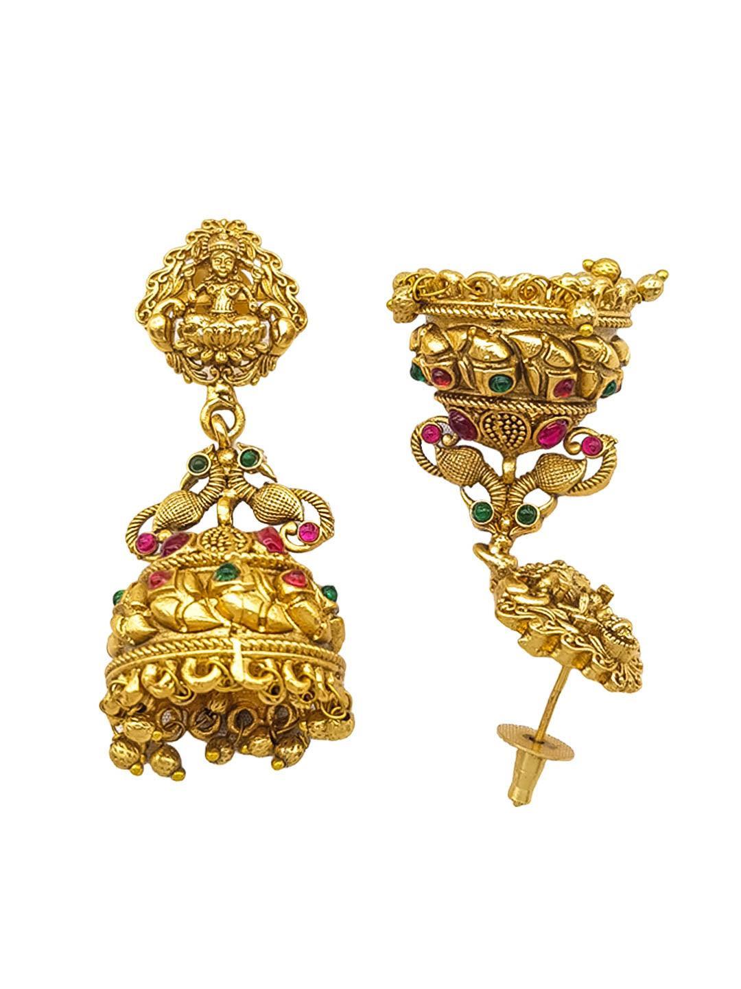 Gold plated Classic design Jhumka Earrings - Griiham