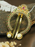 Gold plated Emerald Faux stone Studded Hair Pin Amboda Rakhdi