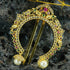 Gold plated Emerald Faux stone Studded Hair Pin Amboda Rakhdi