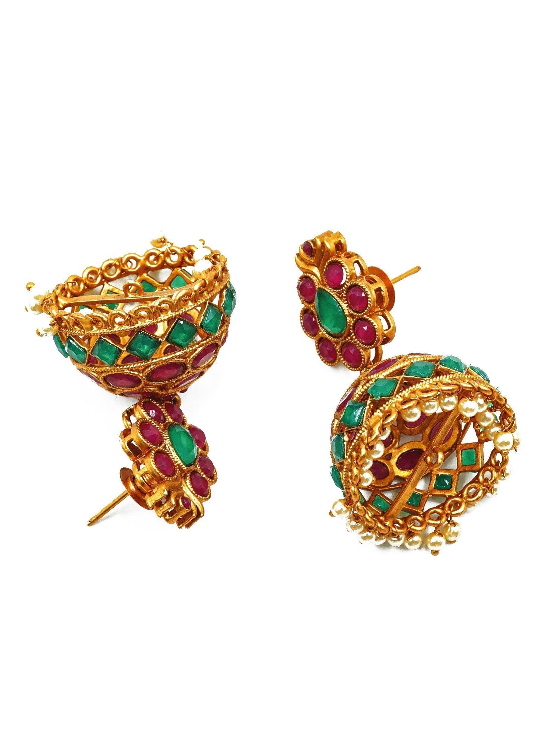 Gold plated Jhumka Earrings - Griiham