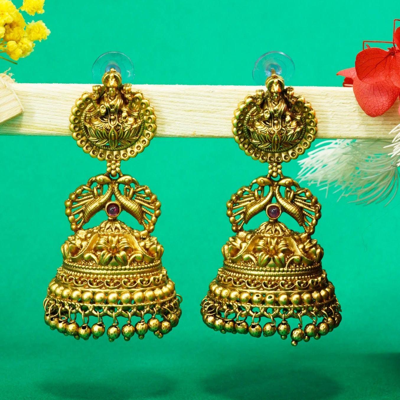 Gold plated Jhumka Earrings - Griiham