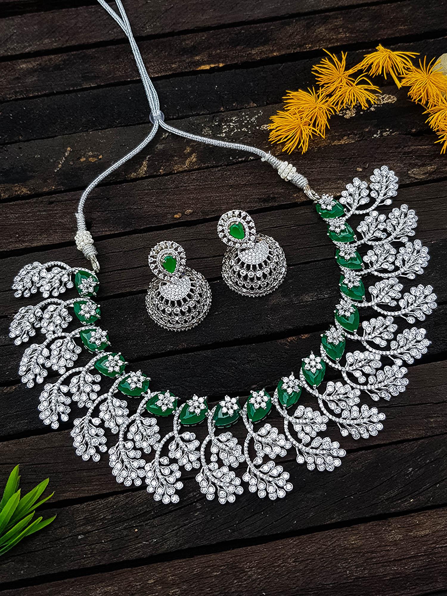 Gold plated Light weight Floral Nakshatra Design Necklace Set