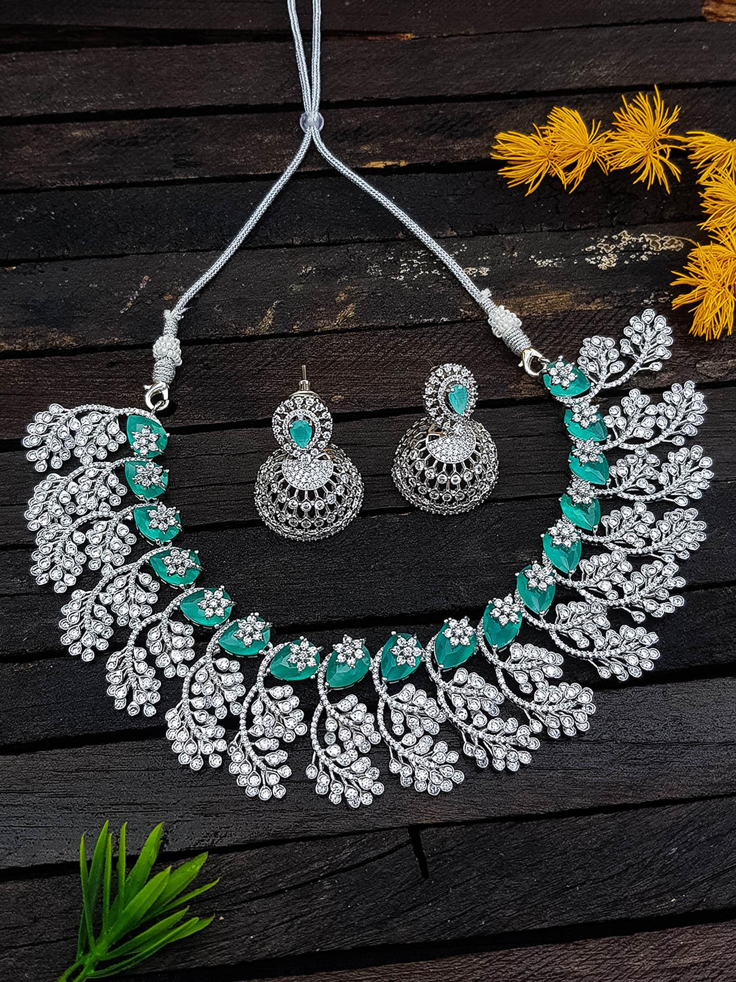 Gold plated Light weight Floral Nakshatra Design Necklace Set