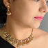 Gold plated Light weight Jaali work Necklace Set - Griiham