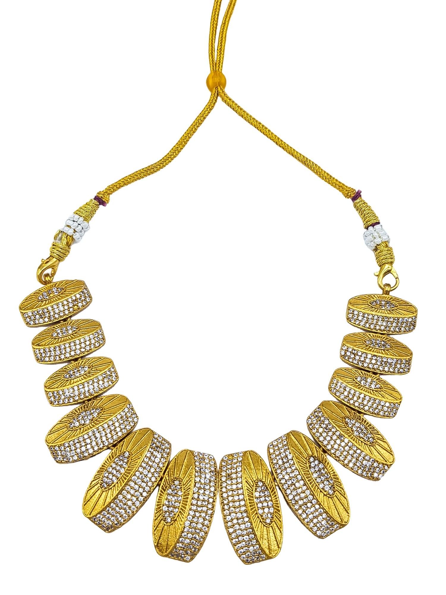 Gold plated Light weight Jaali work Necklace Set