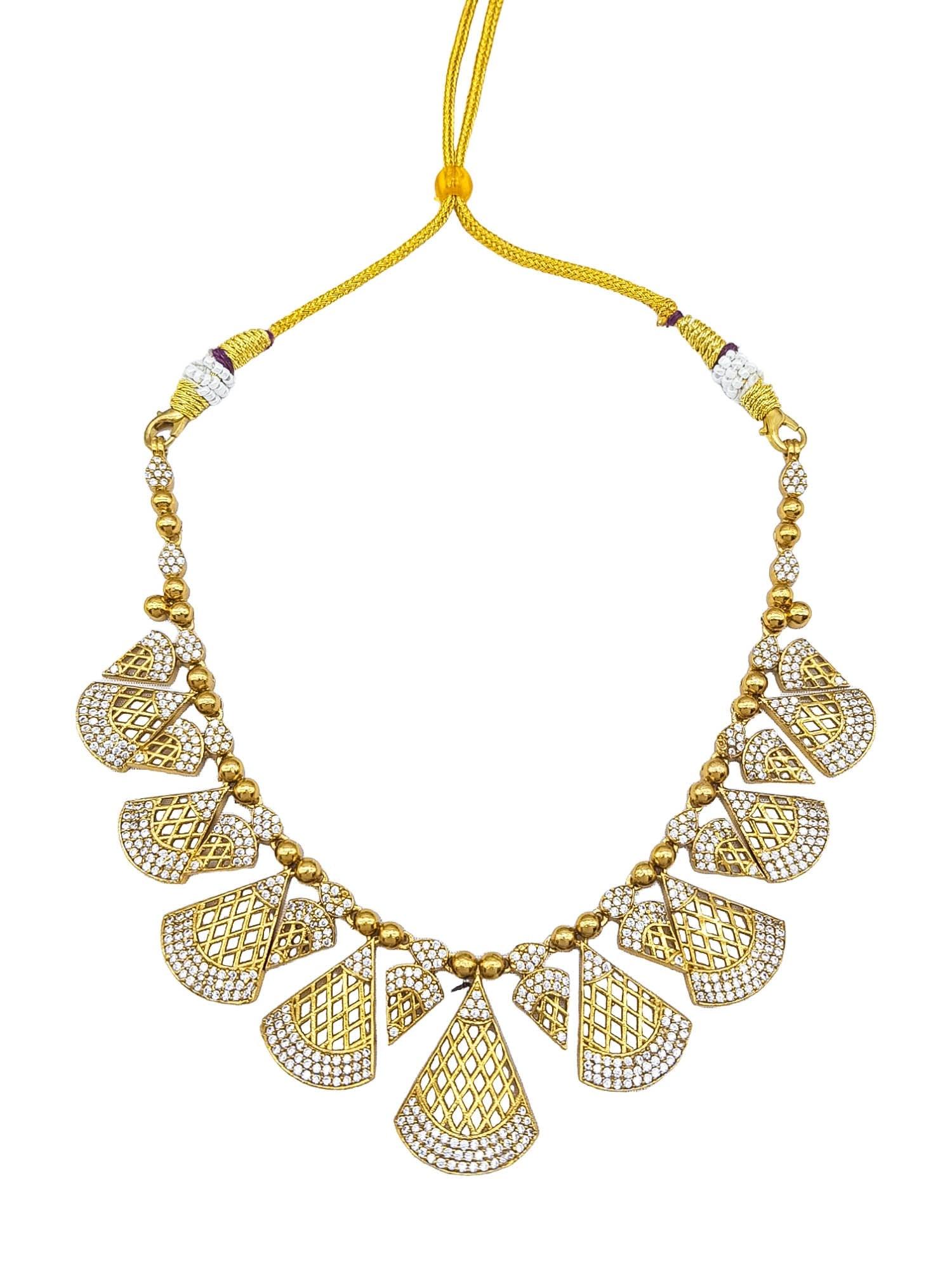 Gold plated Light weight Jaali work Necklace Set