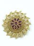 Gold plated Ruby Faux stone Studded Hair Pin Amboda Rakhdi - Griiham