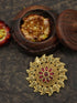 Gold plated Ruby Faux stone Studded Hair Pin Amboda Rakhdi