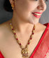 Gold plated Ruby Red colored stone Necklace Set - Griiham