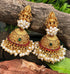 Gold plated Temple design Jhumka Earrings - Griiham