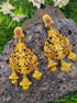 Gold plated Temple design Jhumka Earrings