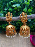 Gold plated Temple design Jhumki Earrings