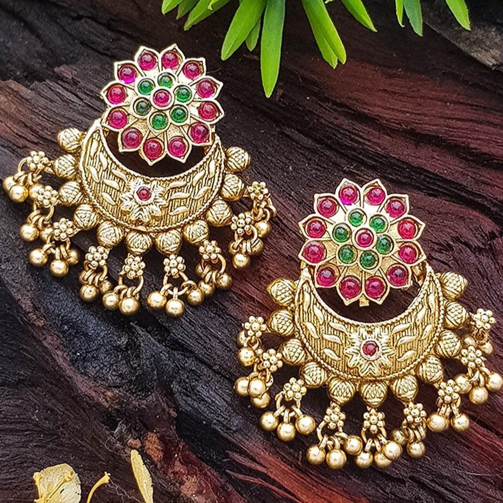 Gold plated chandbali Earrings Jhumka